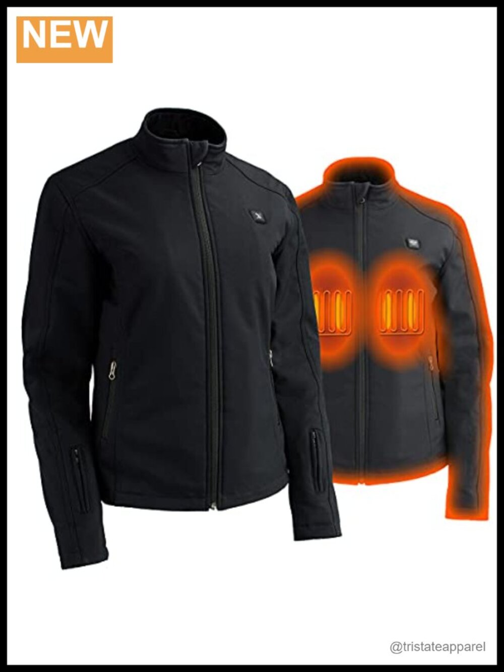Women's Heated Soft-Shell Jacket Rechargeable Battery Included 3 Heat Settings